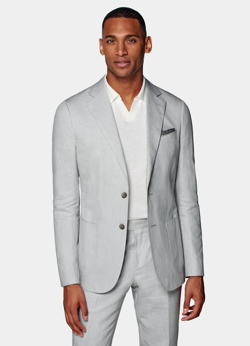 Light Grey Havana Suit in Linen Cotton | SUITSUPPLY US