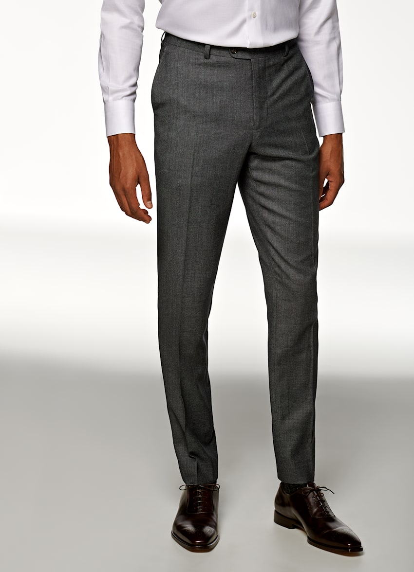 Dark Grey Bird's Eye Sienna Suit in Pure S130's Wool