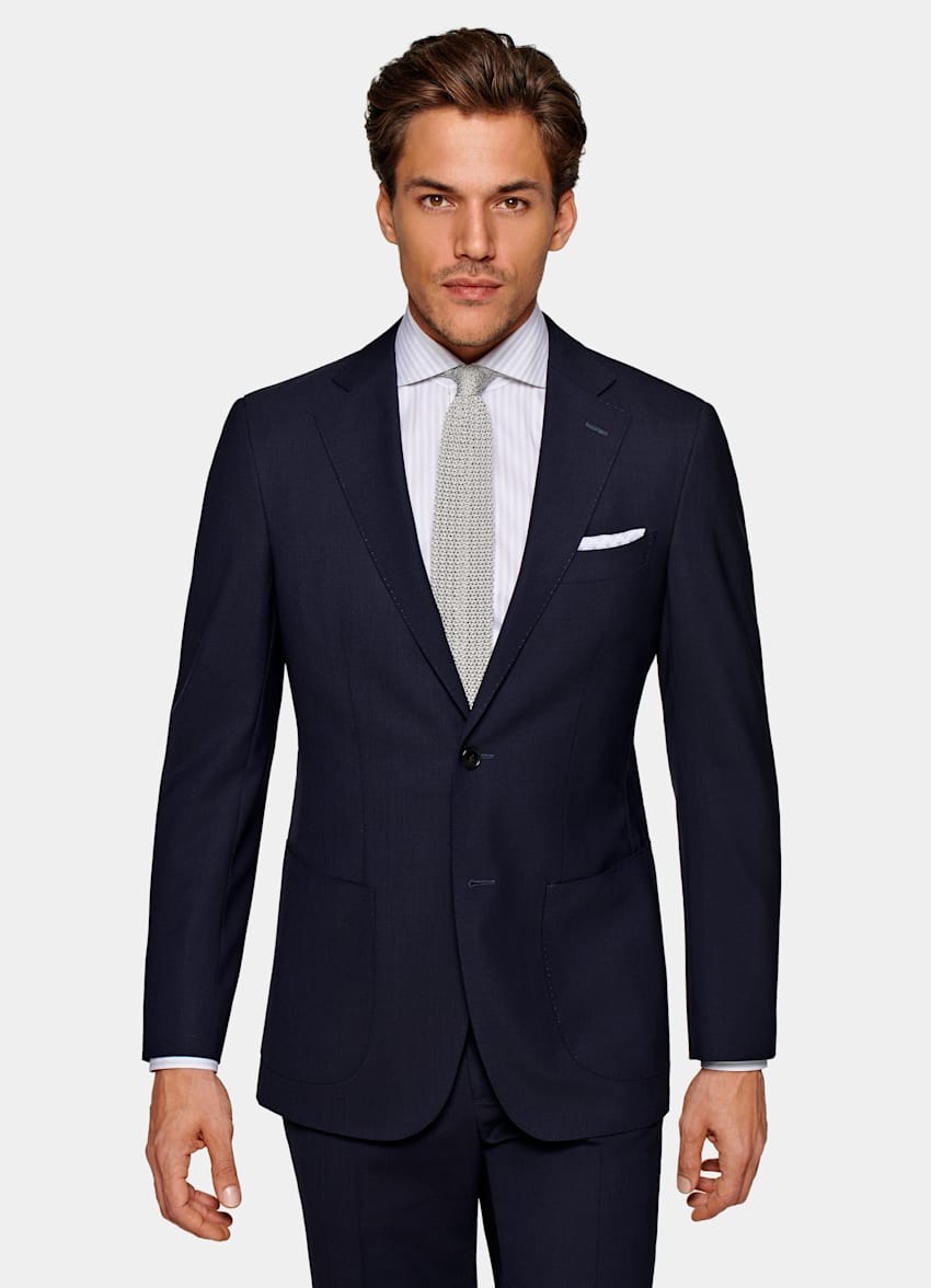 SUITSUPPLY Pure Wool Traveller by Vitale Barberis Canonico, Italy Navy Havana Suit