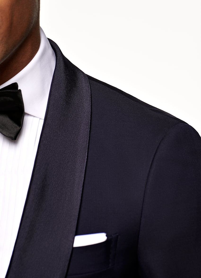 SUITSUPPLY Pure S110's Wool by Vitale Barberis Canonico, Italy Navy Tailored Fit Havana Tuxedo