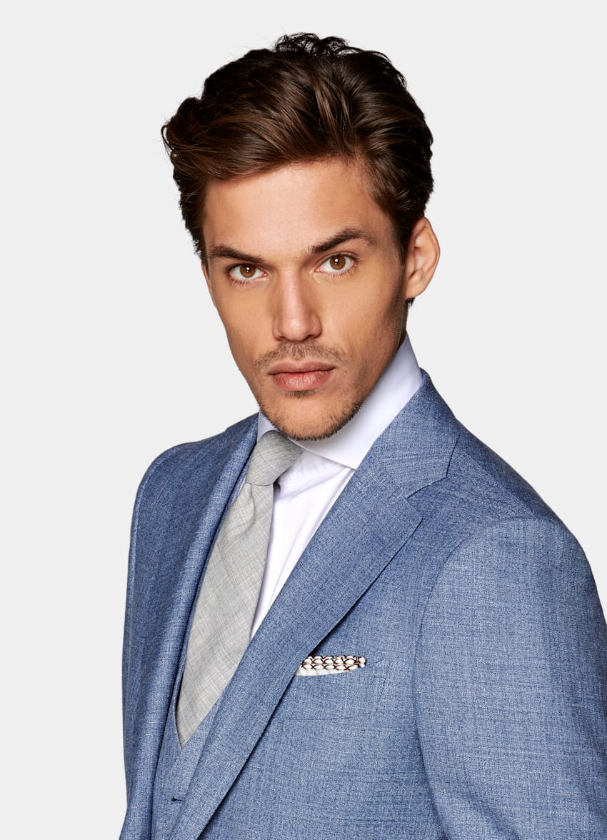 SUITSUPPLY  by E.Thomas, Italy Light Blue Lazio Suit