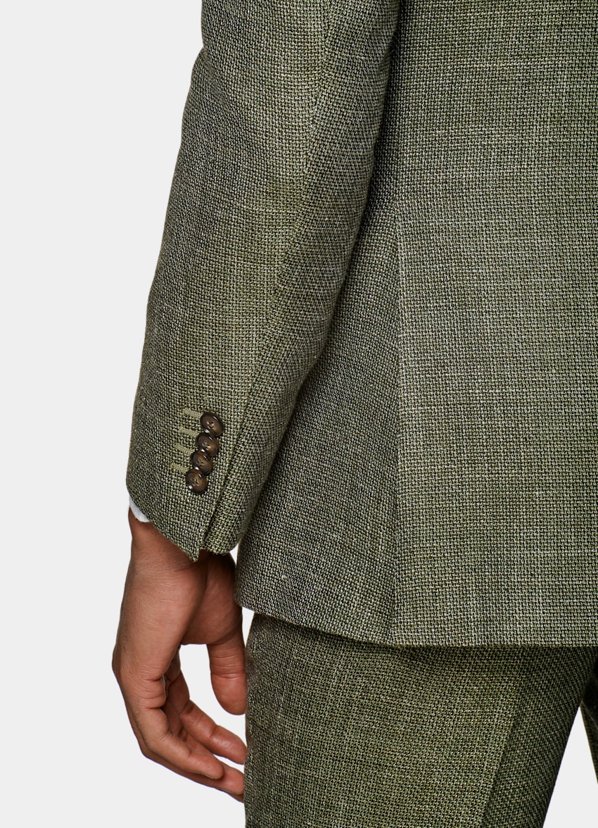 Green Lazio Suit Wool Silk Linen Single Breasted Suitsupply Online Store