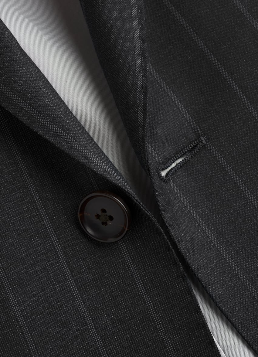 Mid Grey Stripe Lazio Suit | Pure Wool S160's Single Breasted ...