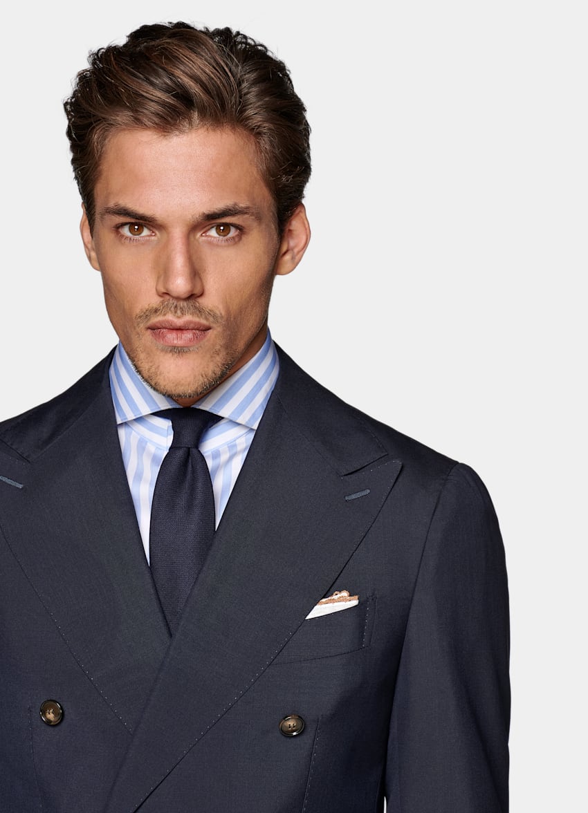 navy blue double breasted