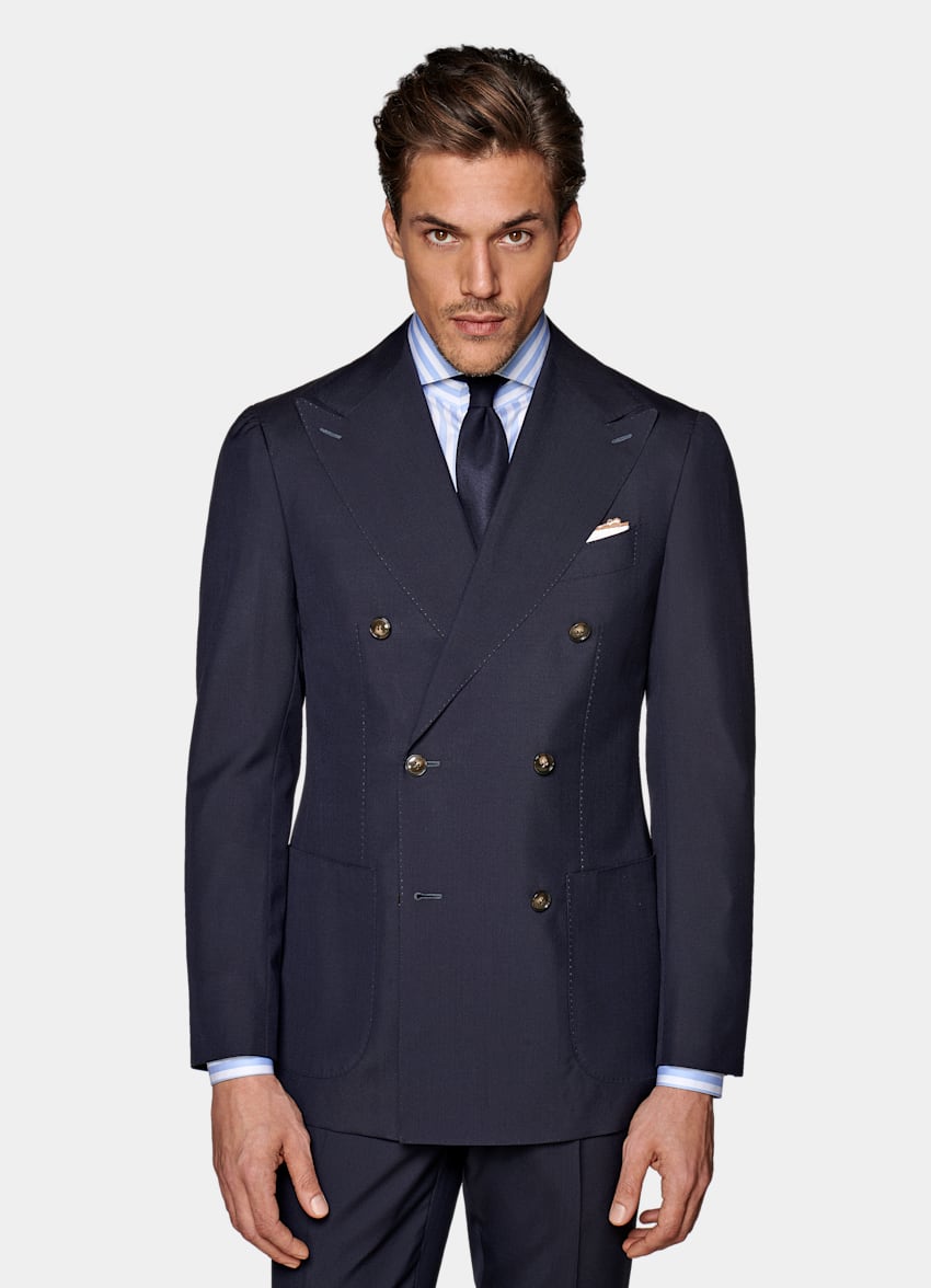 Navy Havana Suit | Pure S120's Tropical Wool Double Breasted ...