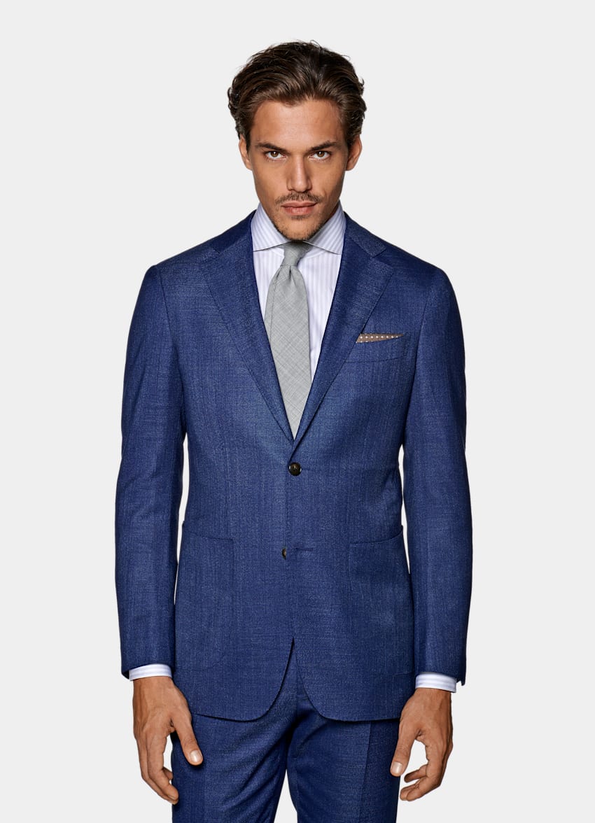 Mid Blue Havana Suit | Stretch Wool Single Breasted | Suitsupply Online ...