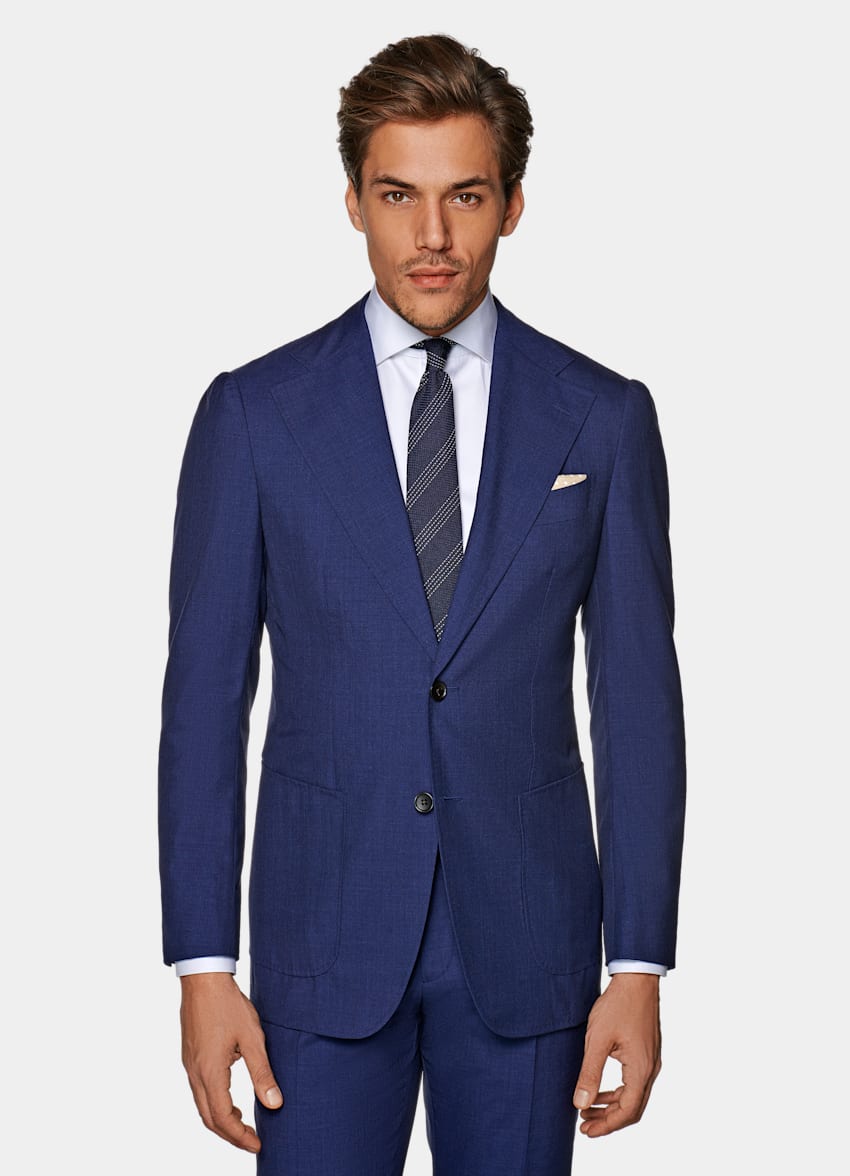 Mid Blue Havana Suit | Pure S120's Tropical Wool Single Breasted ...
