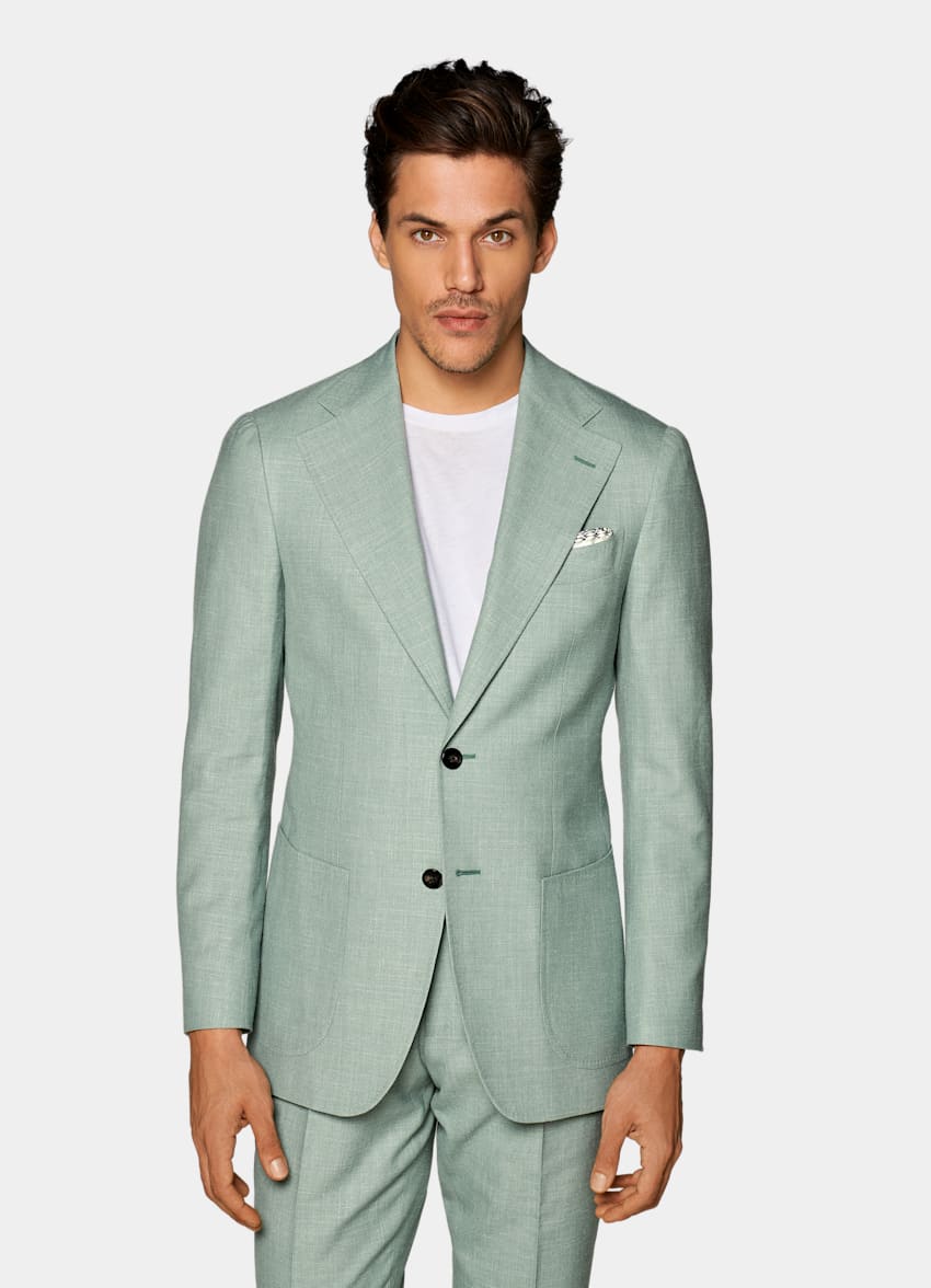 light green coat suit