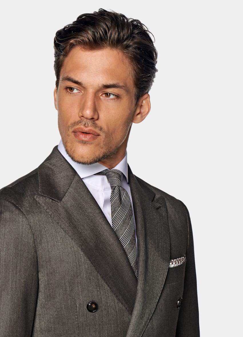 Taupe Havana Suit | Pure Wool S130's Double Breasted | Suitsupply ...