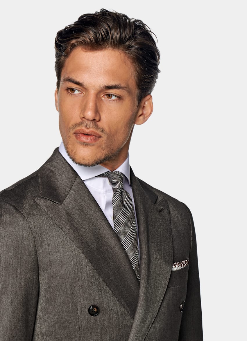 Taupe Havana Suit Pure Wool S130's Double Breasted Suitsupply