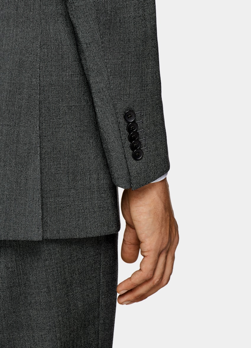 SUITSUPPLY Pure S110's Wool by Vitale Barberis Canonico, Italy Dark Grey Washington Suit