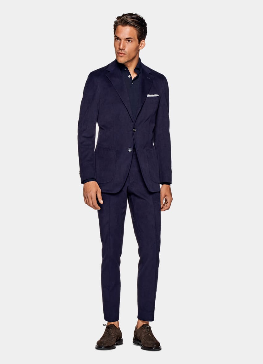 Navy Lazio Suit | Stretch Cotton Single Breasted | Suitsupply Online Store