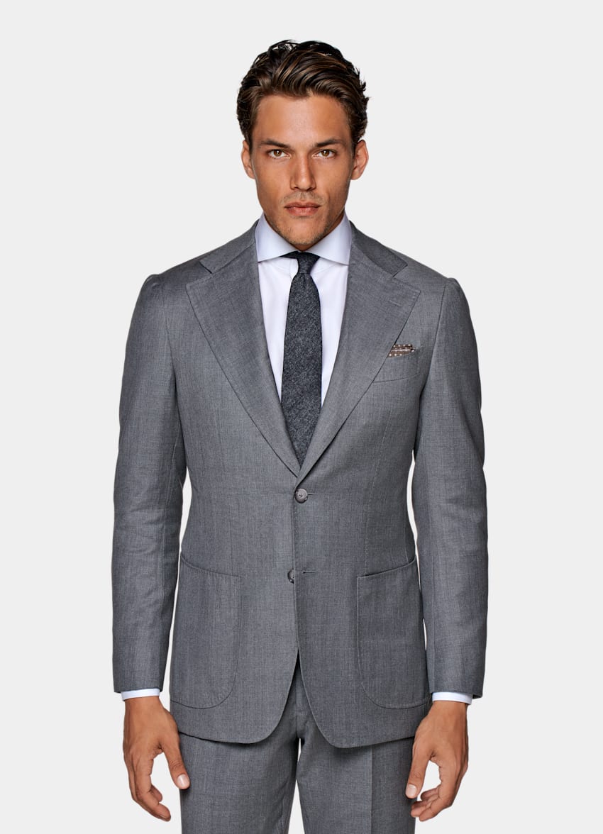 Mid Grey Havana Suit | Pure Wool S130's Single Breasted | SUITSUPPLY