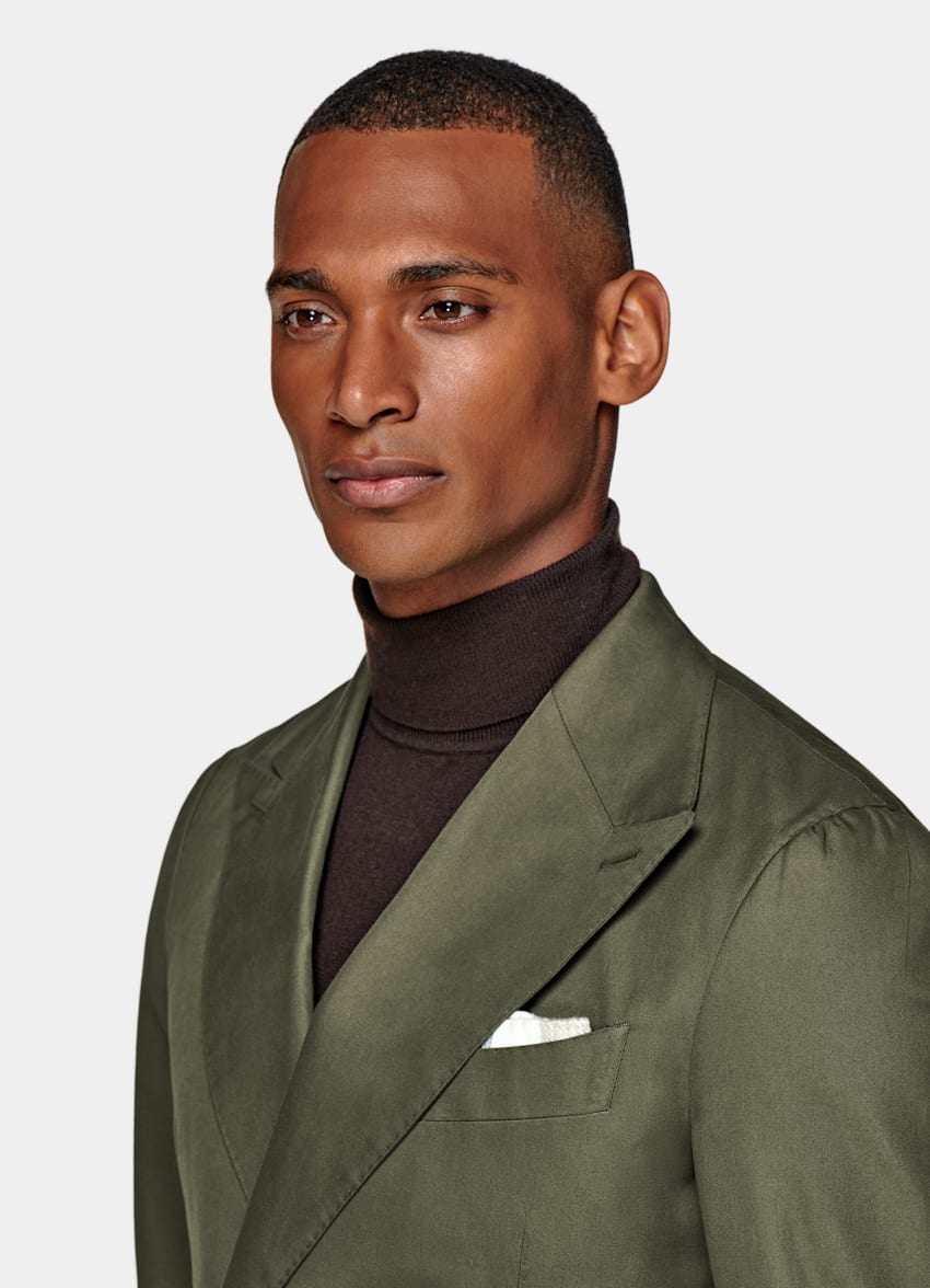Mid Green Havana Suit | Pure Cotton Double Breasted | SUITSUPPLY CA