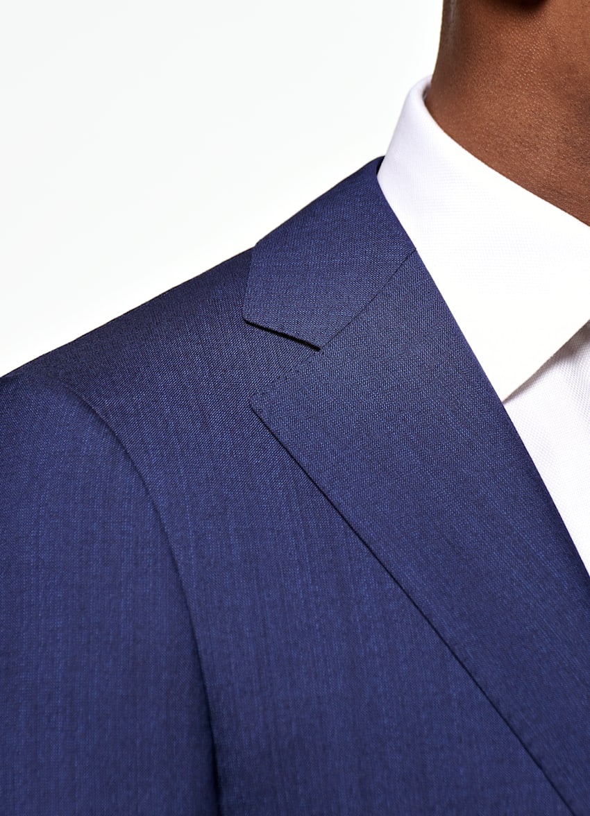 Mid Blue Three-Piece Lazio Suit in Pure S150's Wool