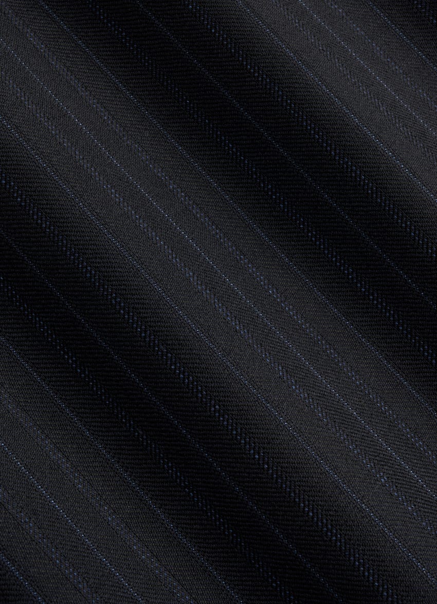 SUITSUPPLY All Season Pure S130's Wool by Carlo Barbera, Italy Navy Striped Tailored Fit Milano Suit