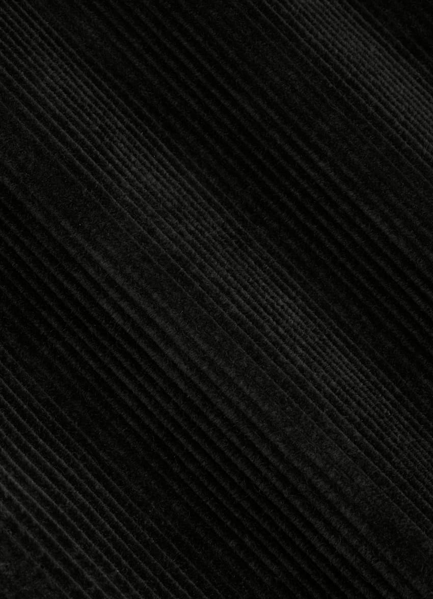 SUITSUPPLY Winter Pure Cotton Corduroy by Pontoglio, Italy Black Relaxed Fit Roma Suit