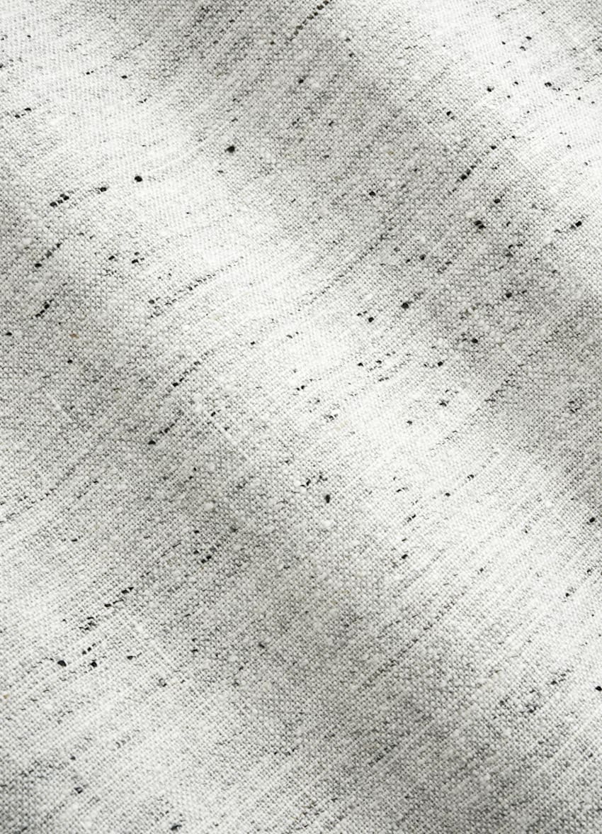 SUITSUPPLY Summer Linen Silk by Emmetex, Italy Light Grey Tailored Fit Milano Suit