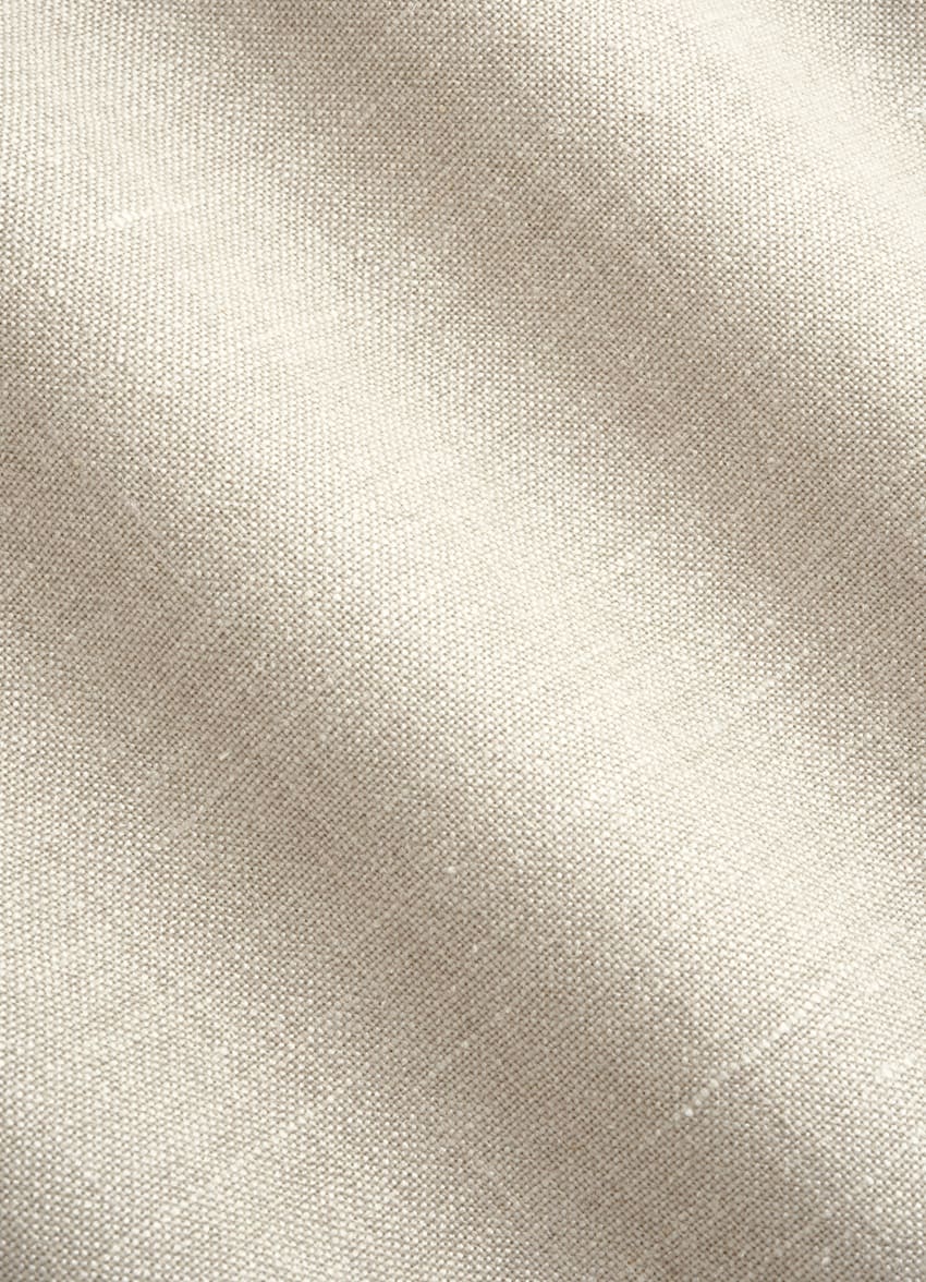 SUITSUPPLY Sommer Schurwolle Seide Leinen von E.Thomas, Italien Havana Anzug hellbraun Tailored Fit