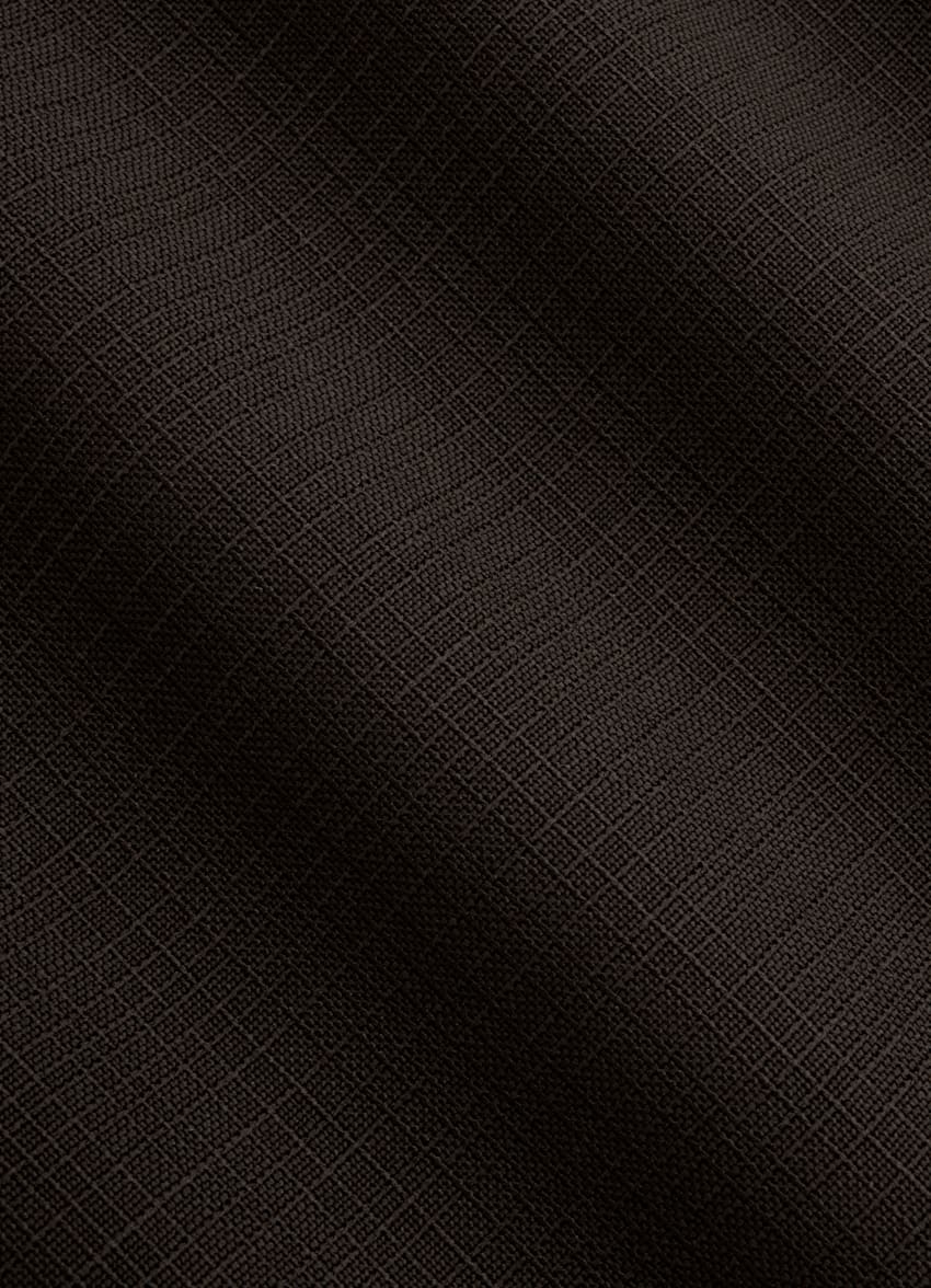 SUITSUPPLY All Season Wool Mohair by Vitale Barberis Canonico, Italy Dark Brown Tailored Fit Milano Suit