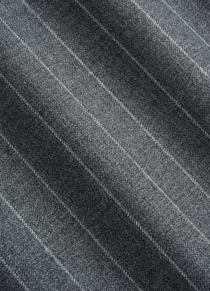 SUITSUPPLY All Season Pura lana S110s de Vitale Barberis Canonico, Italia Traje Havana gris medio a rayas corte Tailored