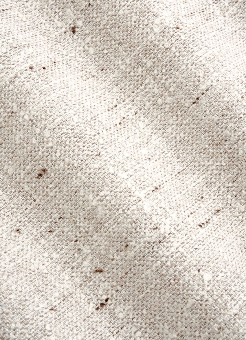 SUITSUPPLY Summer Linen Wool Silk Blend by Ferla, Italy Light Taupe Tailored Fit Milano Suit