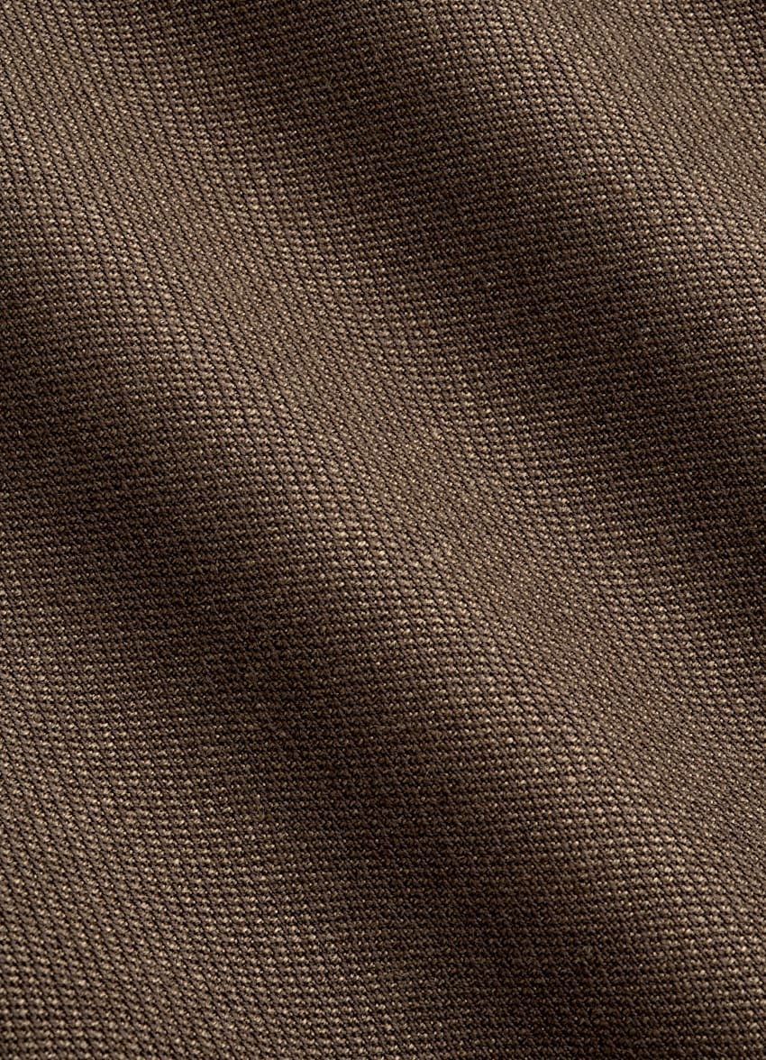 SUITSUPPLY All Season Wool Mohair Silk by Cerruti, Italy Mid Brown Relaxed Fit Brera Suit