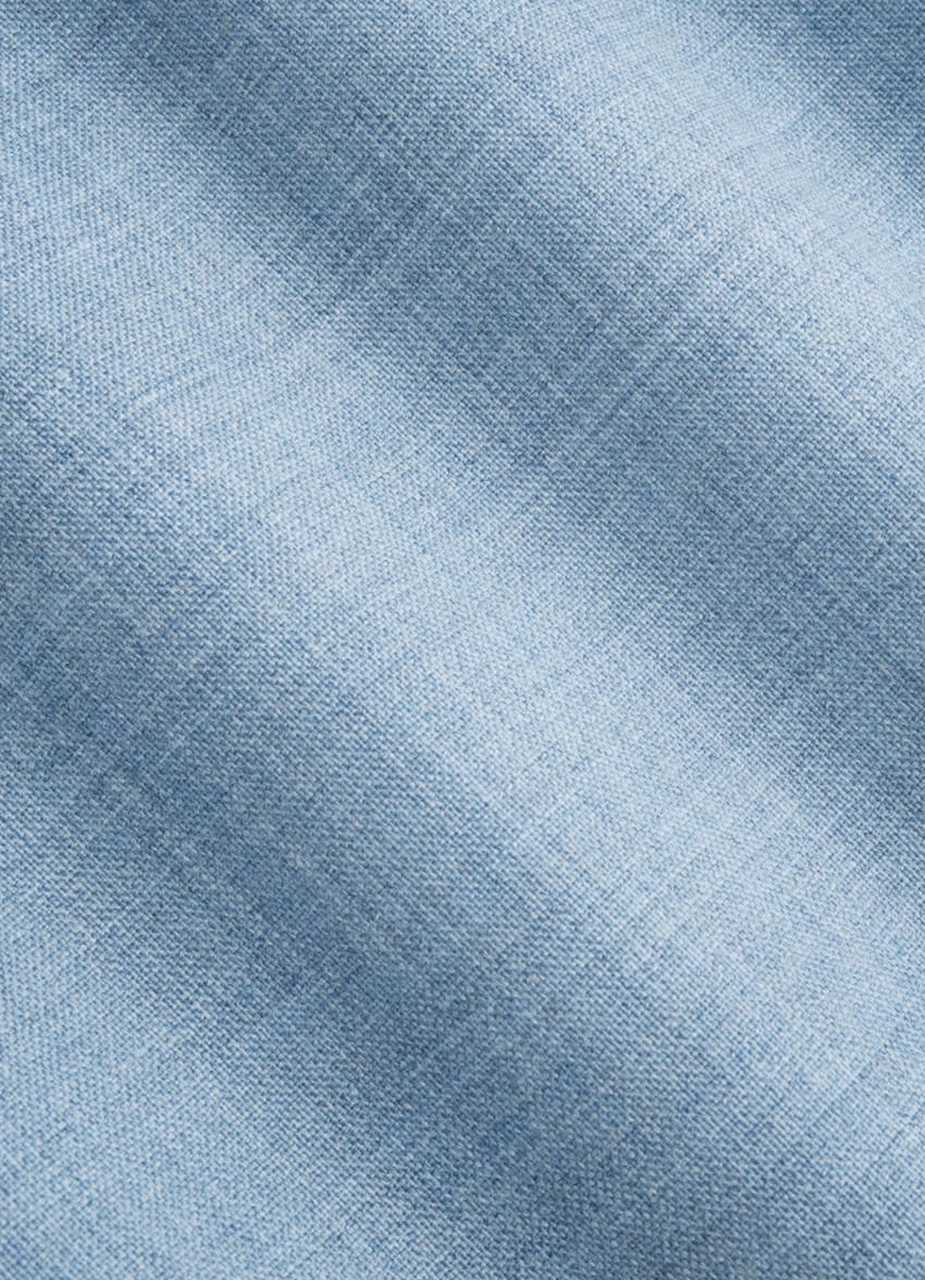 SUITSUPPLY Pura lana tropical de Vitale Barberis Canonico, Italia Traje Perennial Havana azul claro corte Tailored