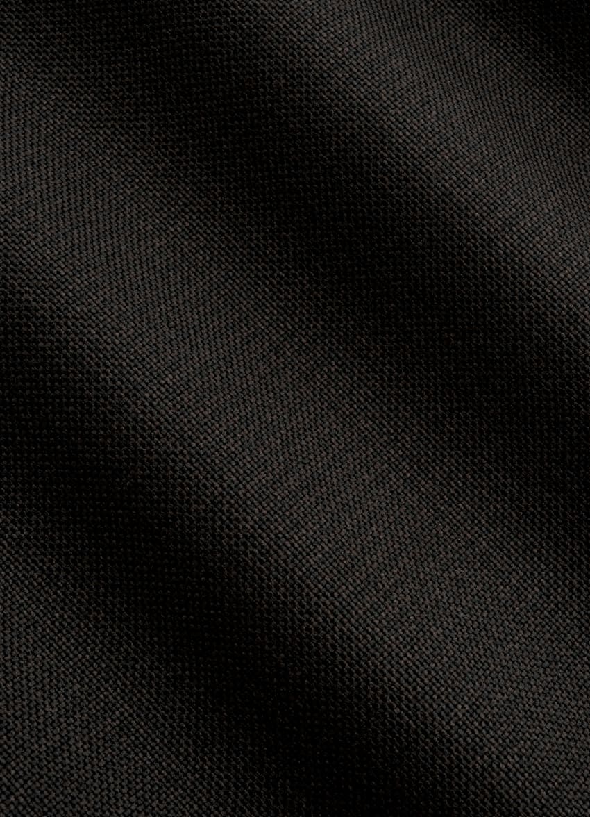 SUITSUPPLY All Season Wrinkle-Free Wool par Rogna, Italie Dark Brown Houndstooth Tailored Fit Havana Suit