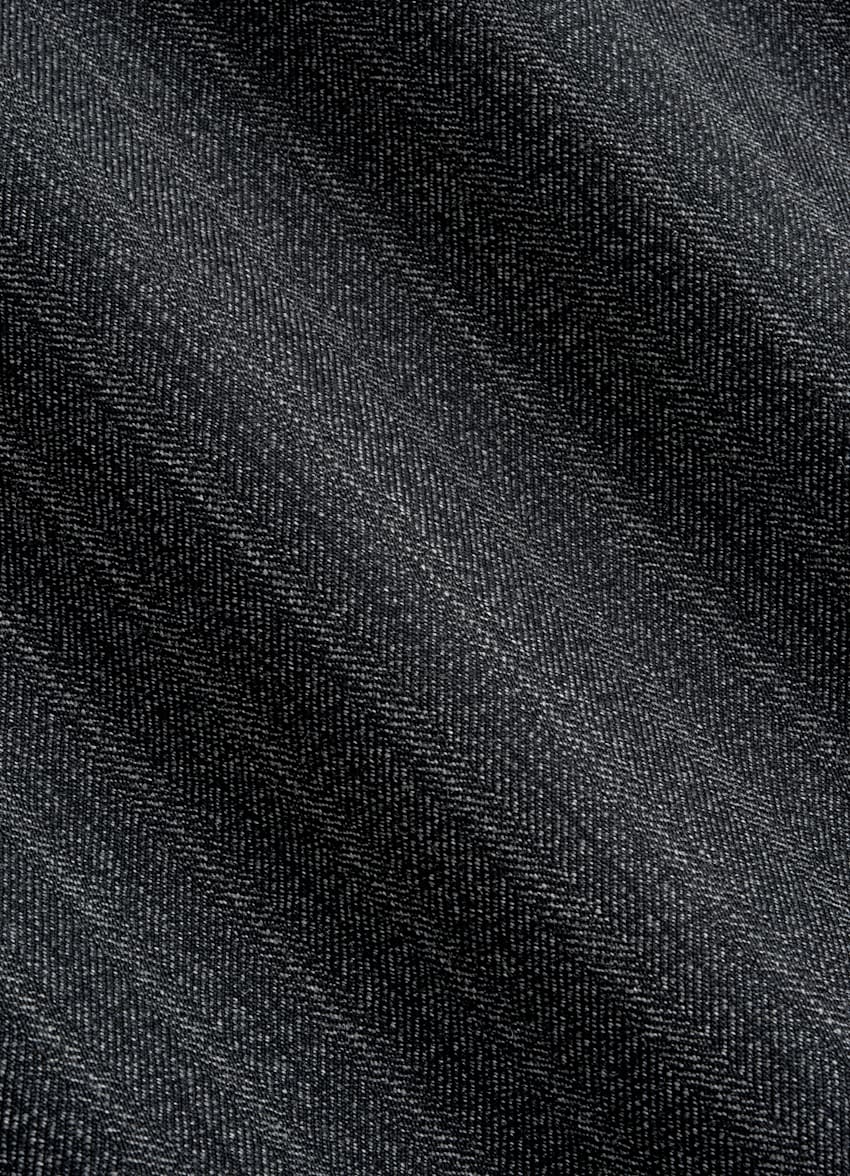 SUITSUPPLY Pura lana S130s de Carlo Barbera, Italia Traje Havana gris oscuro a rayas corte Tailored