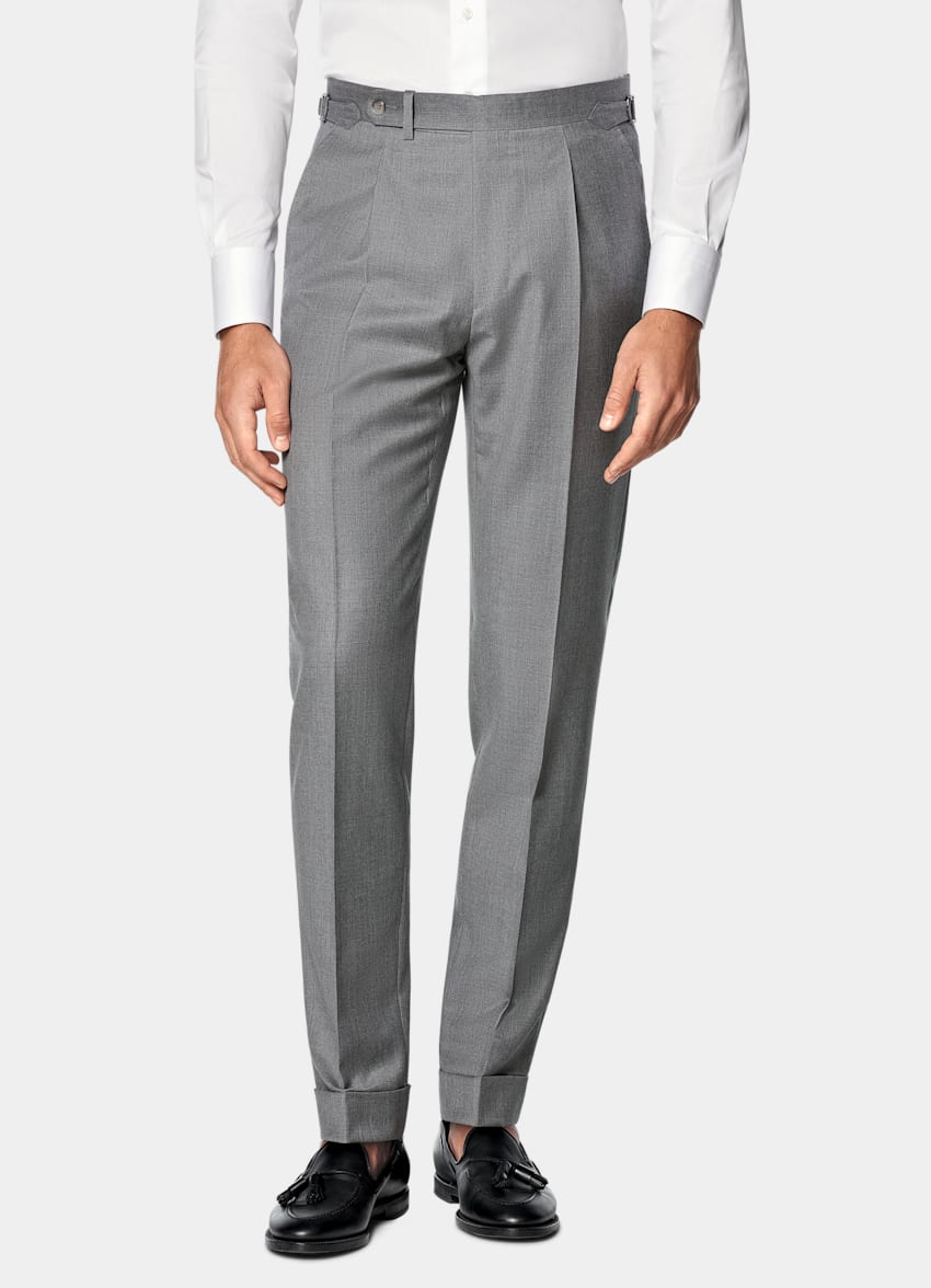SUITSUPPLY All Season Pure S130's Wool by Vitale Barberis Canonico, Italy Mid Grey Perennial Tailored Fit Havana Suit