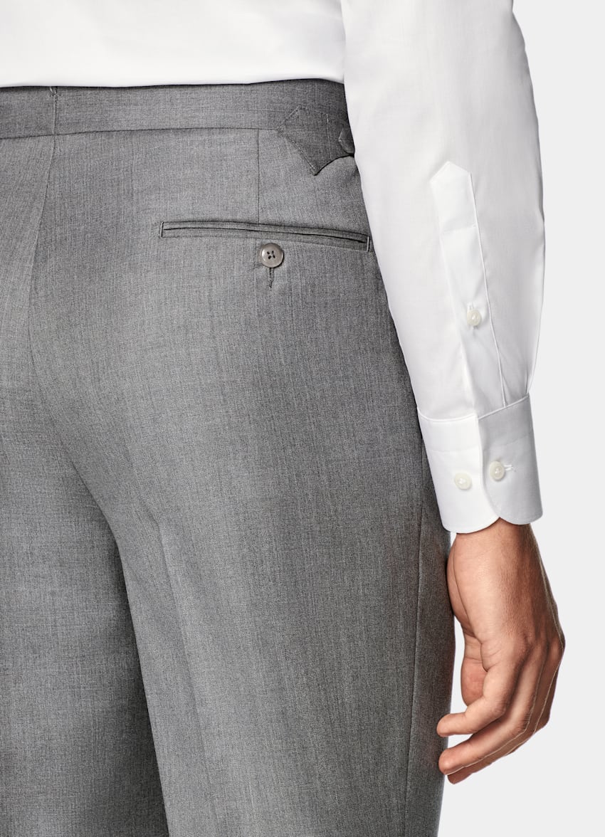 SUITSUPPLY All Season Pure S130's Wool by Vitale Barberis Canonico, Italy Mid Grey Perennial Tailored Fit Havana Suit