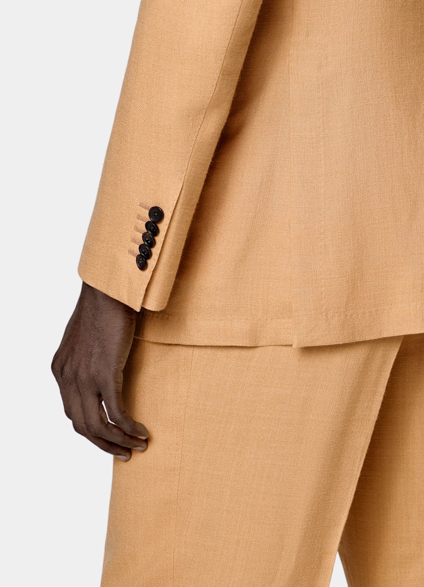 SUITSUPPLY Summer Wool Silk Linen par E.Thomas, Italie Orange Tailored Fit Milano Suit