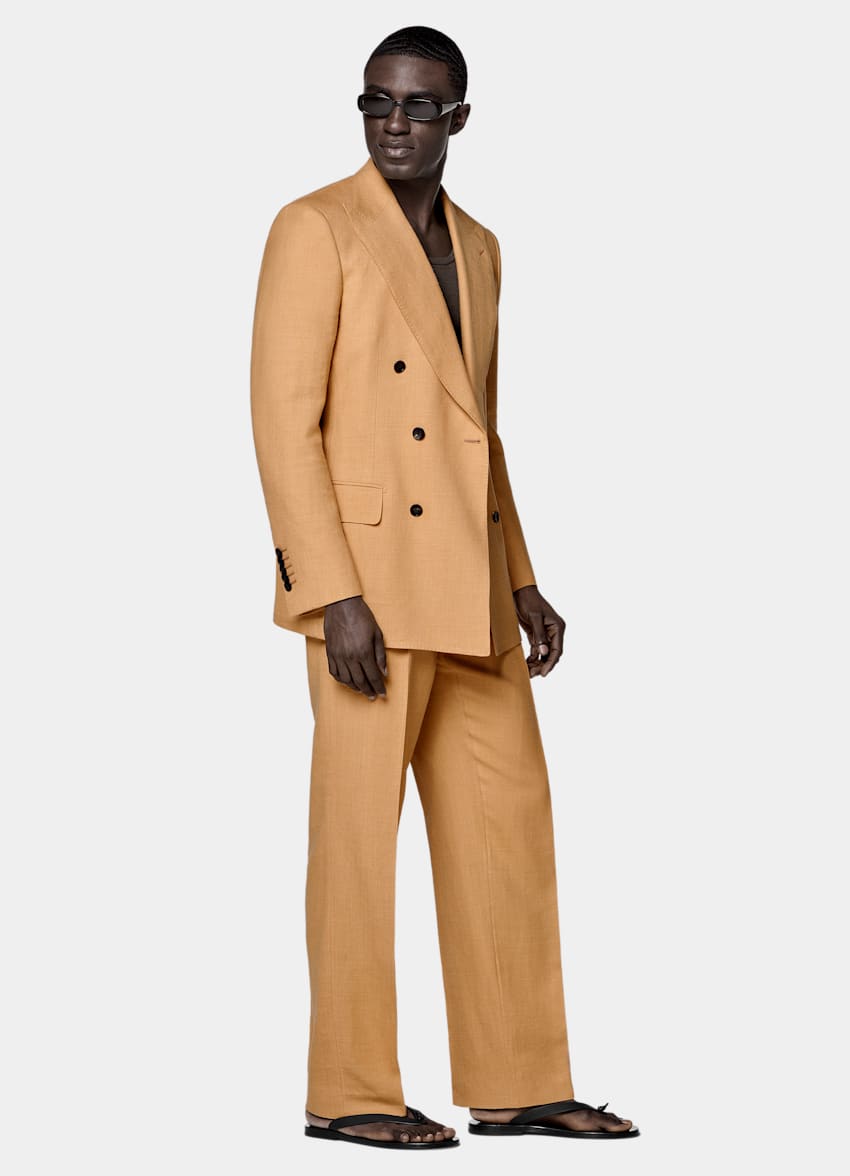 SUITSUPPLY Summer Wool Silk Linen par E.Thomas, Italie Orange Tailored Fit Milano Suit