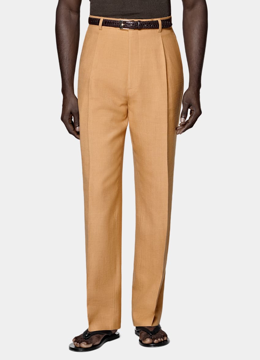 SUITSUPPLY Summer Wool Silk Linen par E.Thomas, Italie Orange Tailored Fit Milano Suit