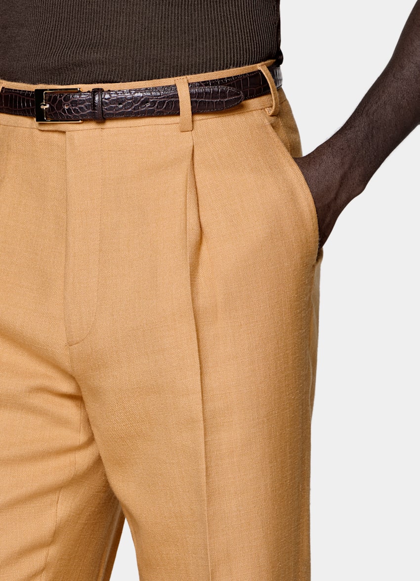 SUITSUPPLY Summer Wool Silk Linen par E.Thomas, Italie Orange Tailored Fit Milano Suit