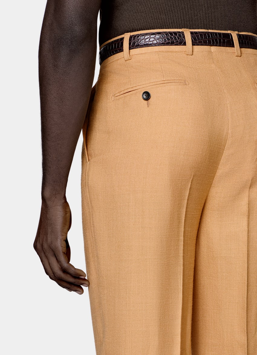 SUITSUPPLY Summer Wool Silk Linen par E.Thomas, Italie Orange Tailored Fit Milano Suit