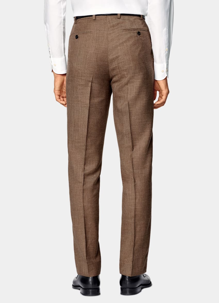 SUITSUPPLY Summer Wool Silk Linen by E.Thomas, Italy Mid Brown Tailored Fit Havana Suit