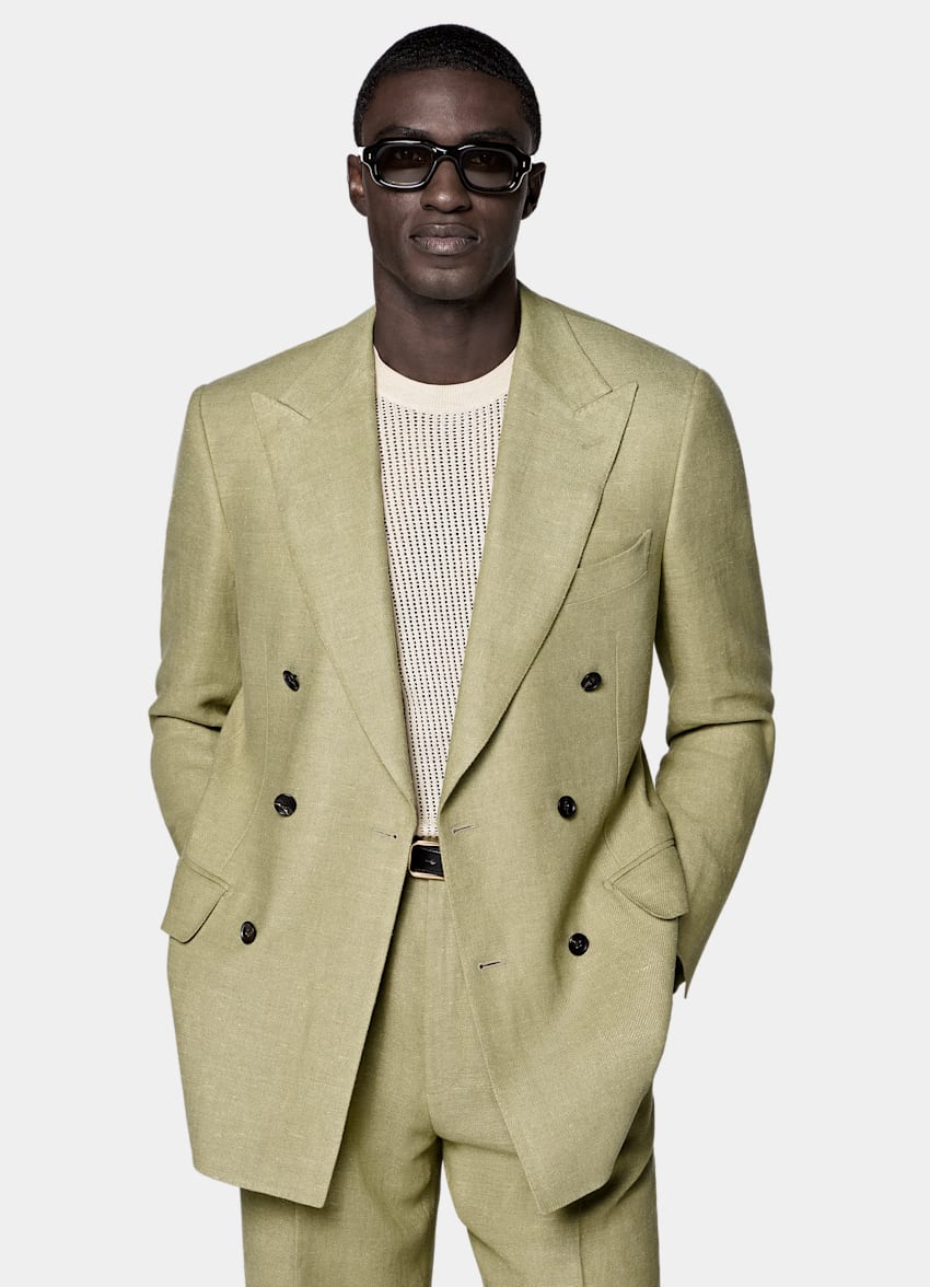 SUITSUPPLY &Eacute;t&eacute; Lin soie par Beste, Italie Costume Milano coupe Tailored vert clair