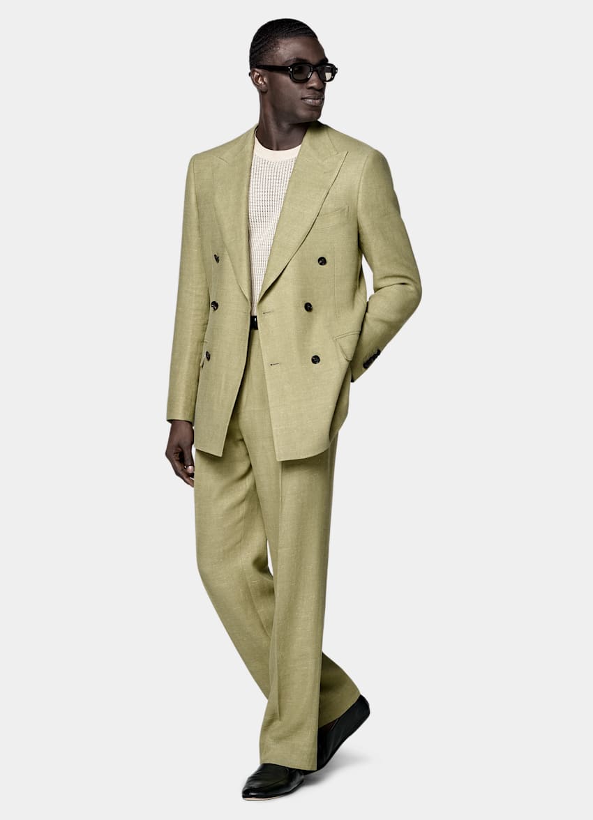 SUITSUPPLY &Eacute;t&eacute; Lin soie par Beste, Italie Costume Milano coupe Tailored vert clair