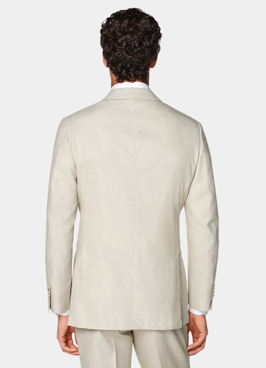 SUITSUPPLY Sommer Schurwolle Seide Leinen von E.Thomas, Italien Havana Anzug hellbraun Tailored Fit