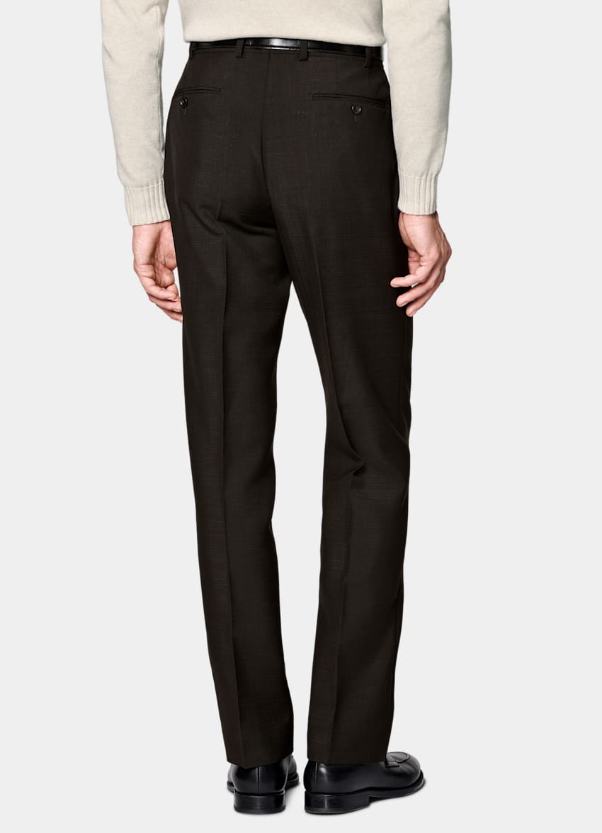 SUITSUPPLY All Season Wool Mohair by Vitale Barberis Canonico, Italy Dark Brown Tailored Fit Milano Suit