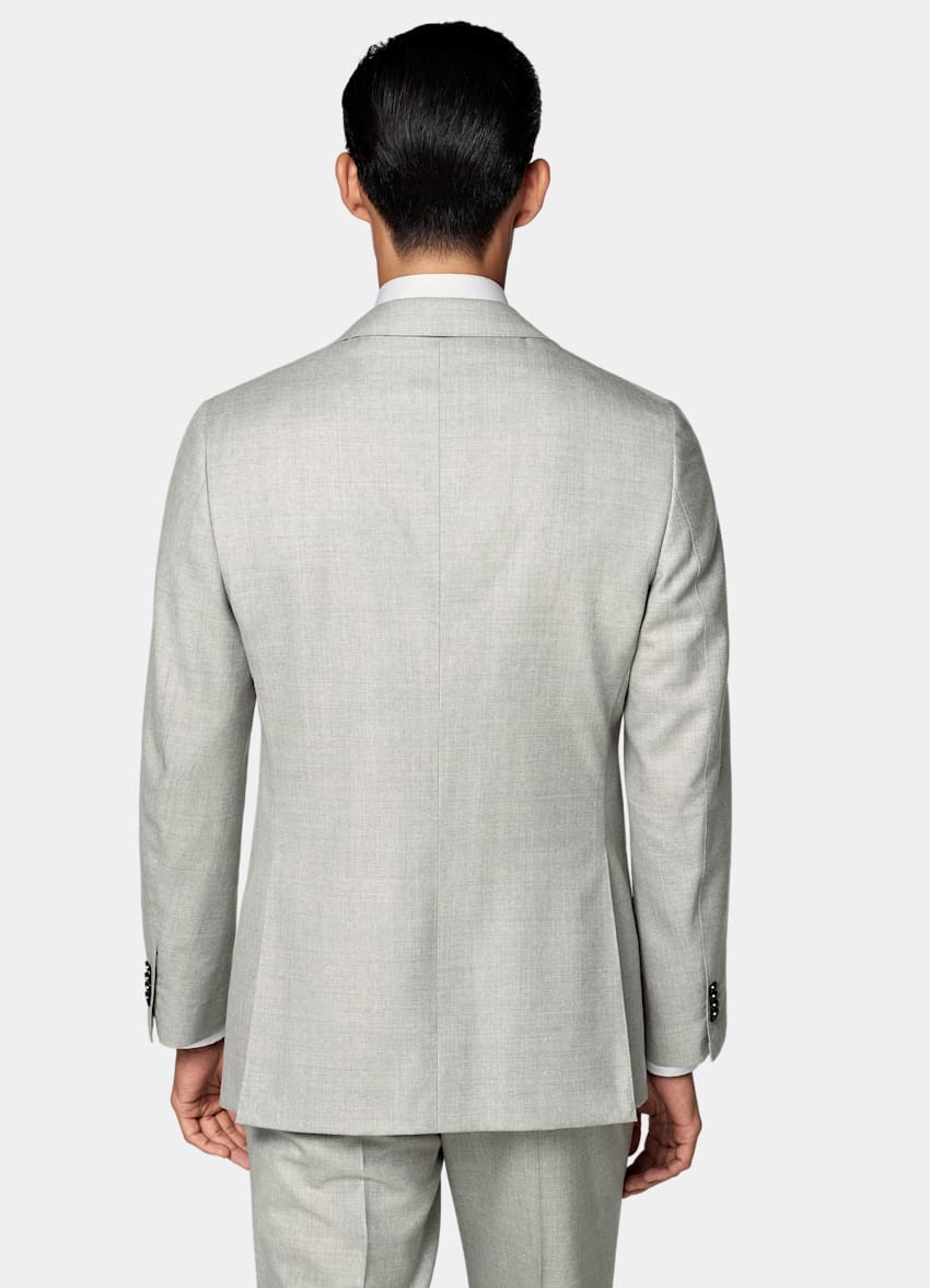 SUITSUPPLY All Season Pure S150's Wool by E.Thomas, Italy Light Grey Tailored Fit Havana Suit