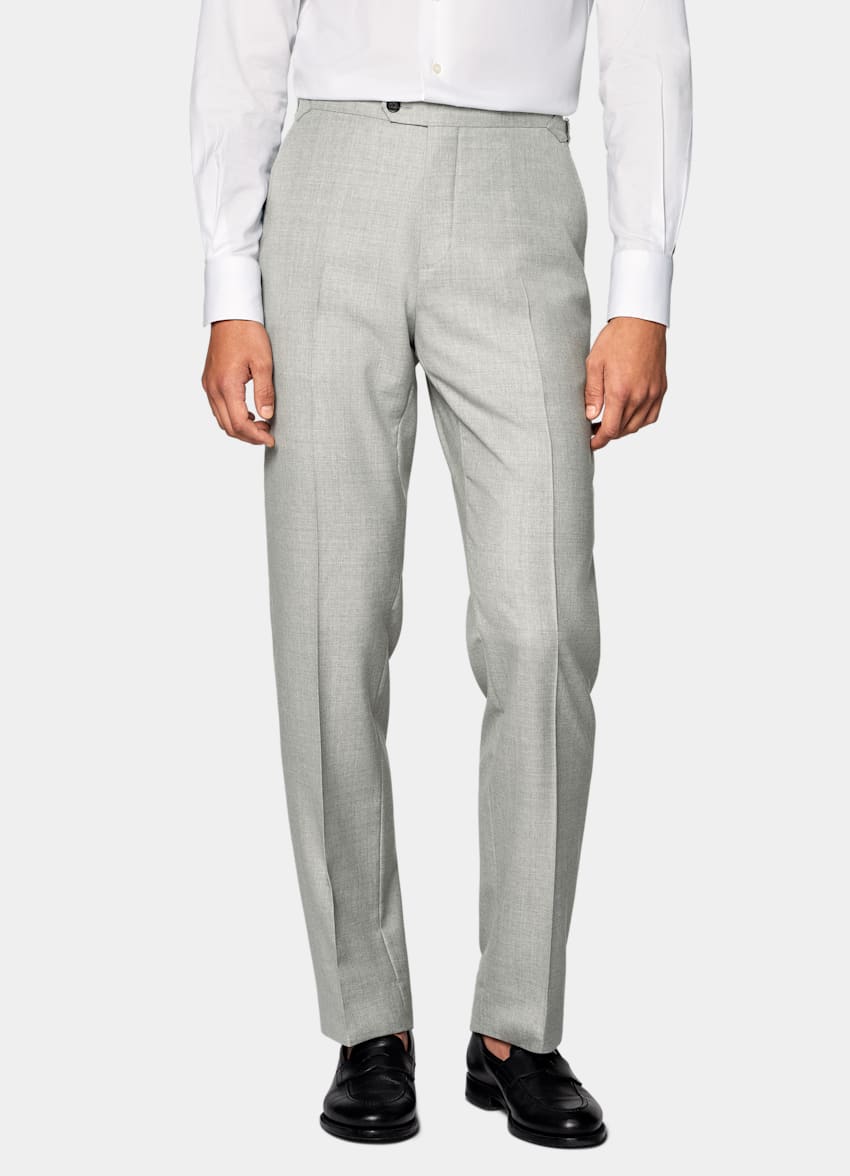 SUITSUPPLY All Season Pure S150's Wool by E.Thomas, Italy Light Grey Tailored Fit Havana Suit