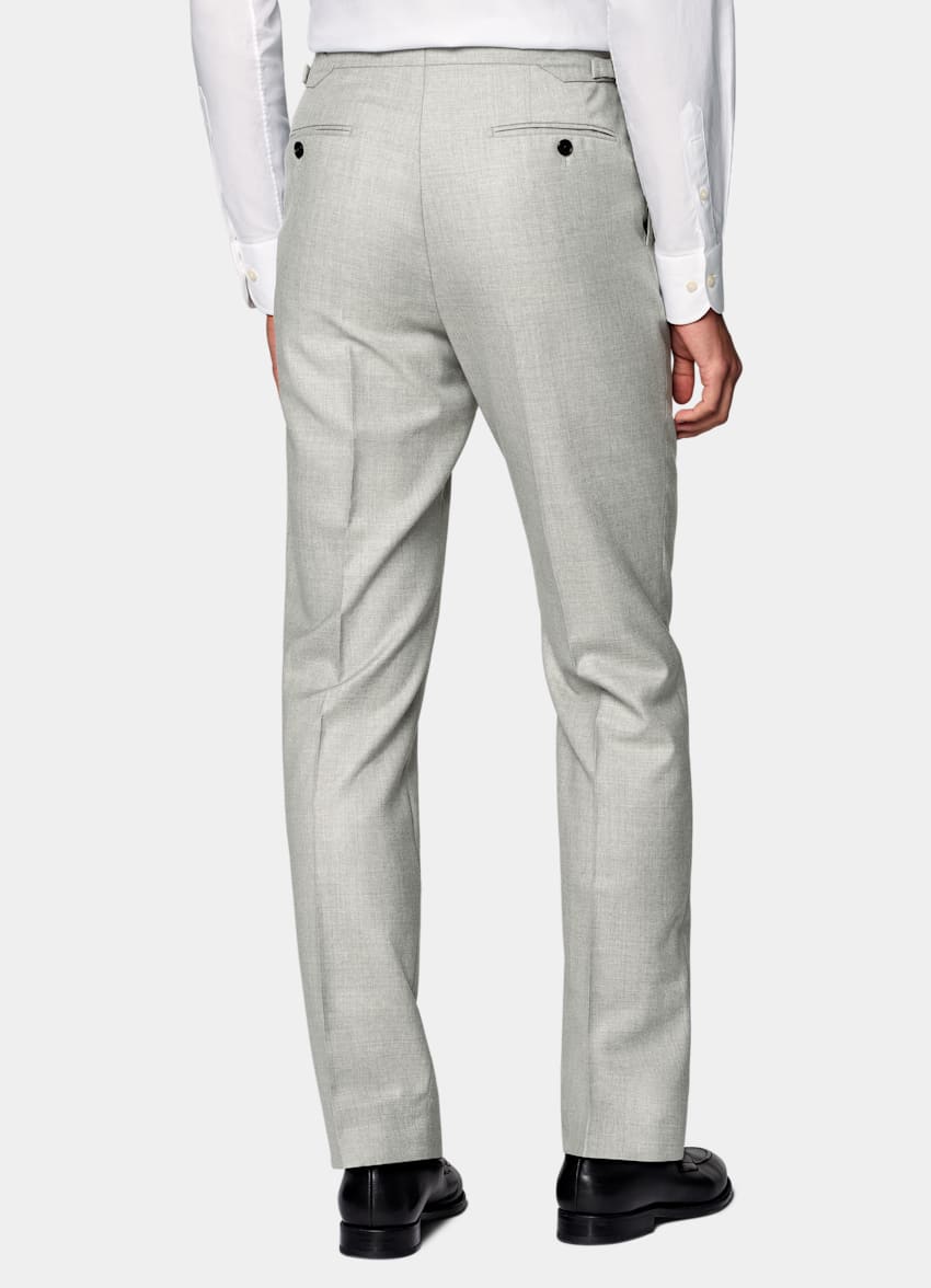 SUITSUPPLY All Season Pure S150's Wool by E.Thomas, Italy Light Grey Tailored Fit Havana Suit
