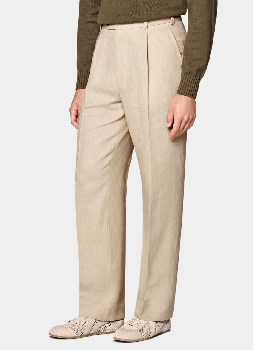 SUITSUPPLY Estate Puro lino - Rogna, Italia Abito Milano light brown tailored fit