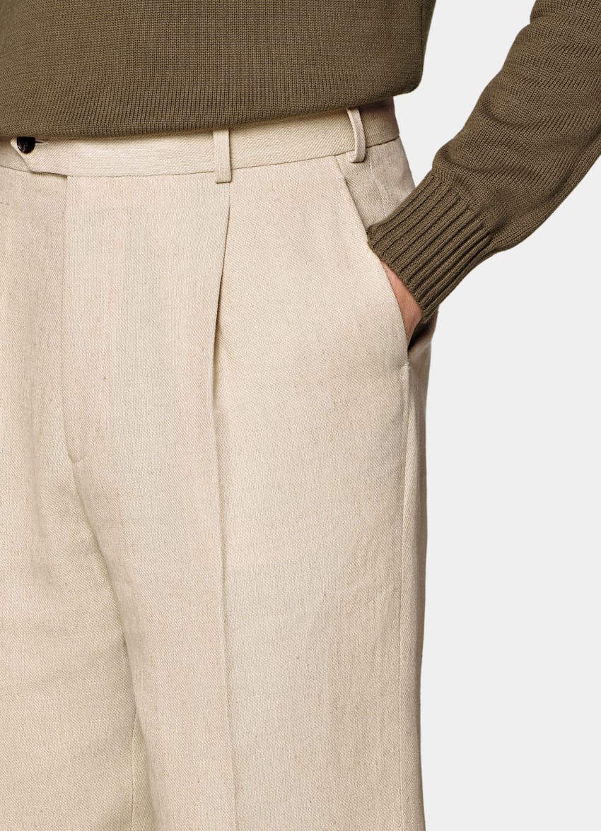 SUITSUPPLY Estate Puro lino - Rogna, Italia Abito Milano light brown tailored fit