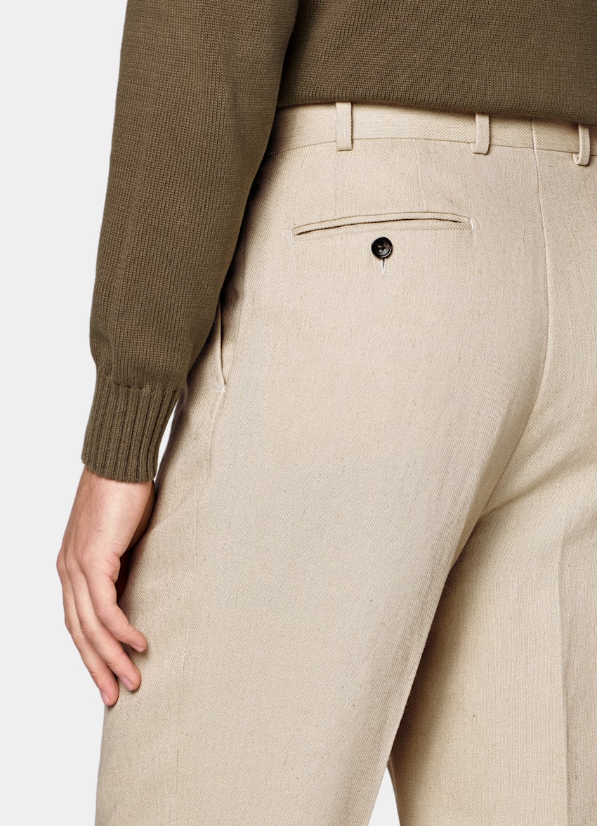 SUITSUPPLY Estate Puro lino - Rogna, Italia Abito Milano light brown tailored fit