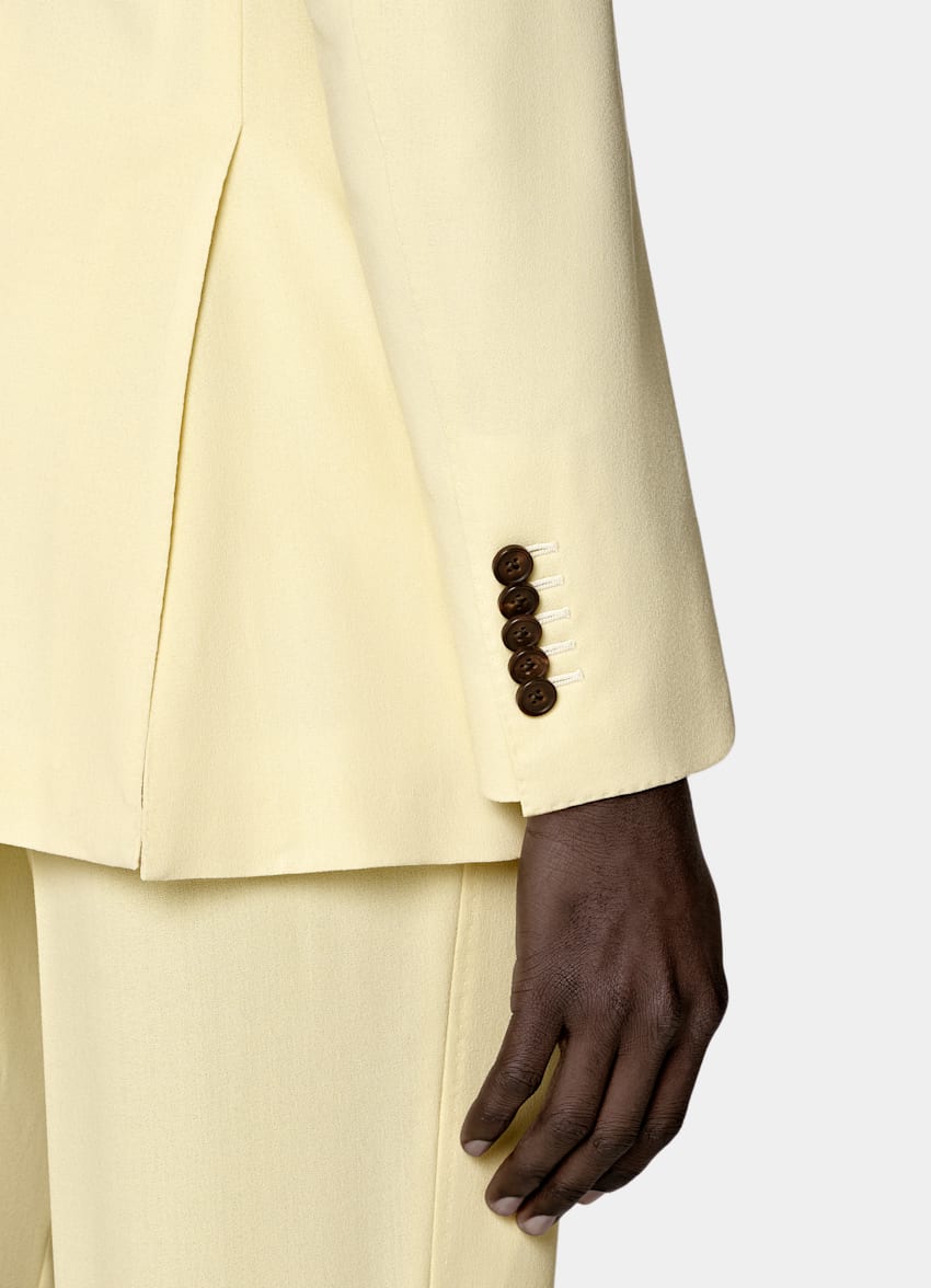 SUITSUPPLY Summer Pure Wool by Botto Giuseppe, Italy Yellow Tailored Fit Milano Suit