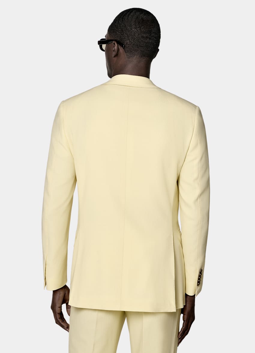 SUITSUPPLY Summer Pure Wool by Botto Giuseppe, Italy Yellow Tailored Fit Milano Suit